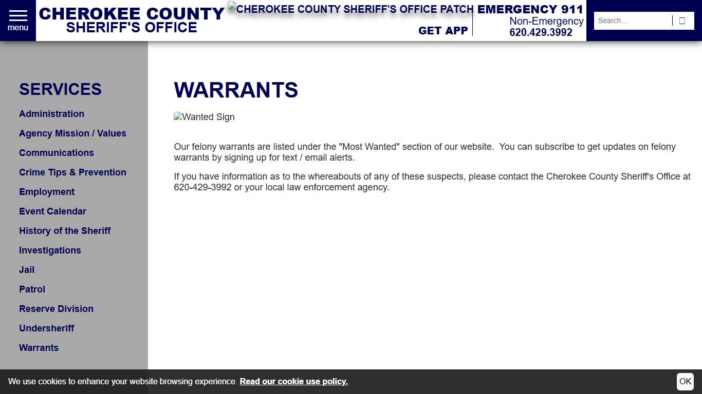 Warrants Cherokee County Sheriff Kansas